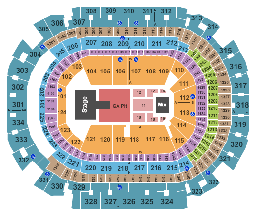 American Airlines Center Green Day Seating Chart