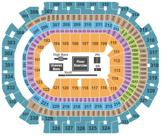 American Airlines Center Gymnastics Seating Chart