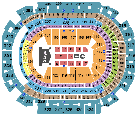 American Airlines Center KISS Seating Chart