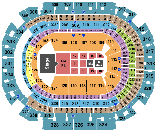 American Airlines Center keith Urban Seating Chart