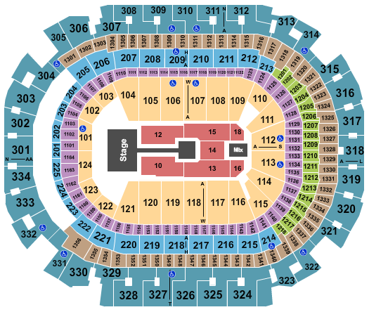 seating chart for American Airlines Center Michael Buble 2 - eventticketscenter.com