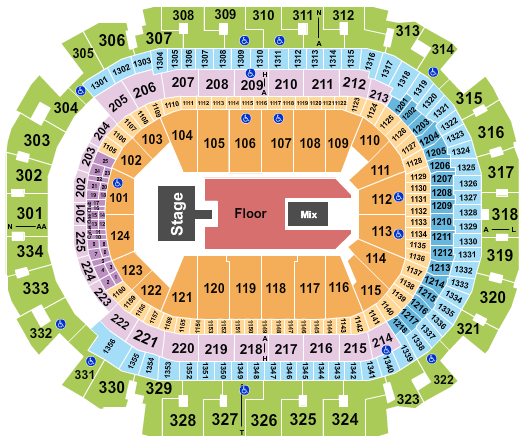 American Airlines Center NF Seating Chart
