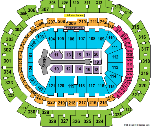 American Airlines Center NKOTBSB Seating Chart