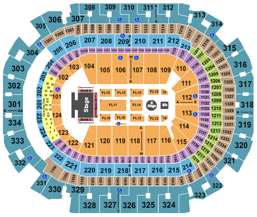 American Airlines Center New Kids on the Block Seating Chart