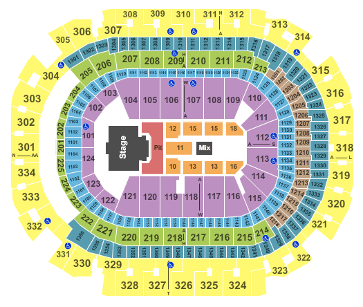 American Airlines Center Outcry Tour Seating Chart