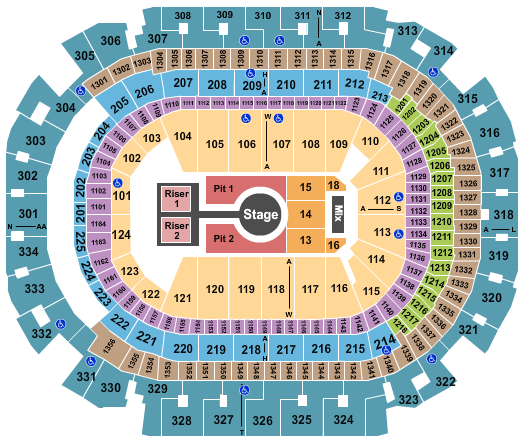 American Airlines Center Peso Pluma Seating Chart