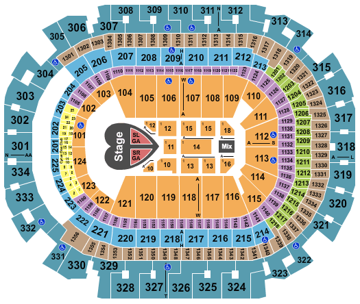 American Airlines Center Pink Seating Chart