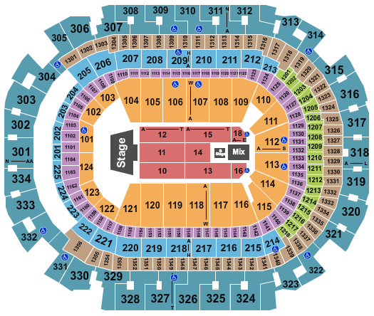 American Airlines Center Shania Twain Seating Chart