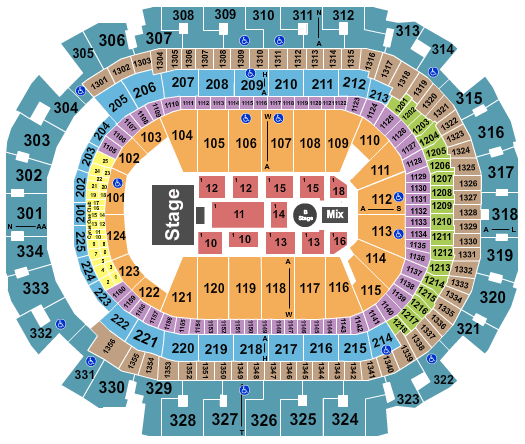 Shawn Mendes Seating Chart