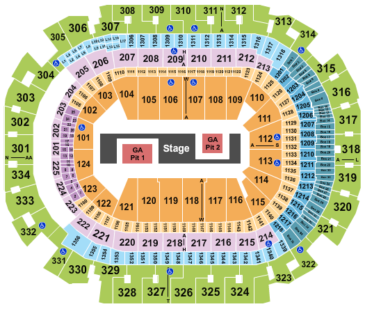 TWICE American Airlines Center Seating Chart