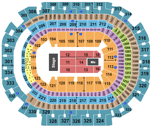 seating chart for American Airlines Center - The Eagles - eventticketscenter.com