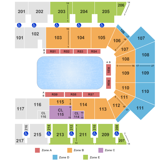 American Bank Center Disney On Ice - Zone Seating Chart