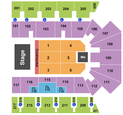 American Bank Center Endstage Cont Floor 2 Seating Chart