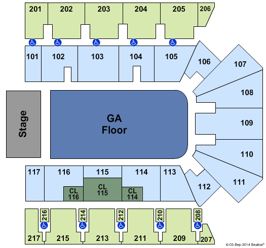 American Bank Center Endstage GA Floor Seating Chart