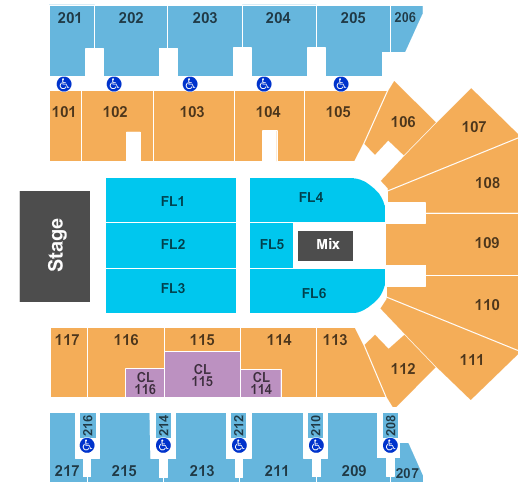American Bank Center End Stage Seating Chart