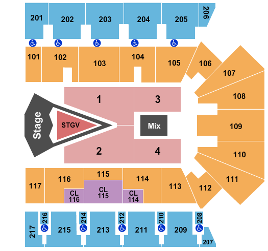 American Bank Center For King and Country Seating Chart