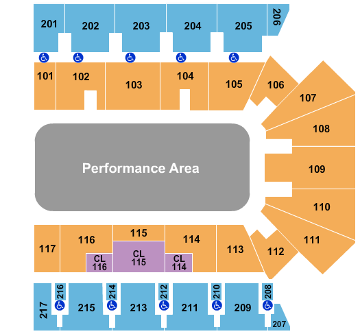 American Bank Center Performance Area Seating Chart
