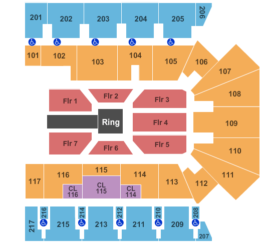 American Bank Center WWE-Supershow Seating Chart