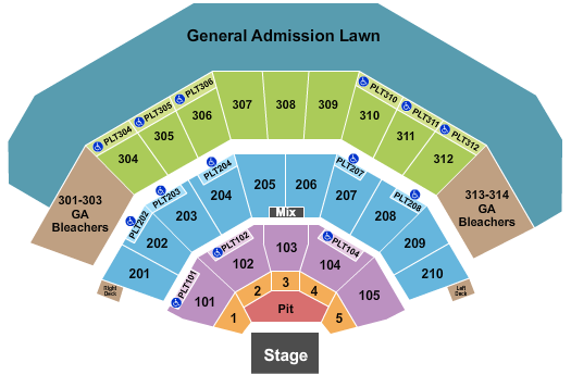 American Family Insurance Amphitheater Endstage Pit & Bleachers Seating Chart