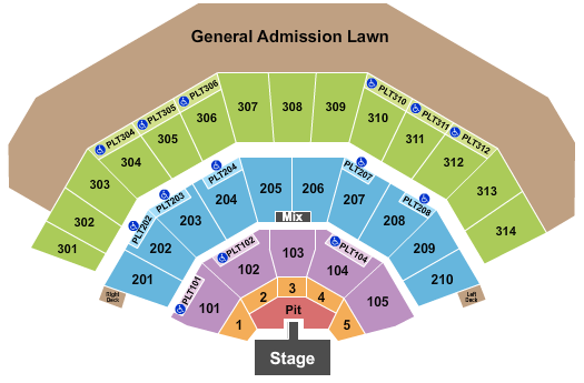 American Family Insurance Amphitheater Endstage Pit with Catwalk Seating Chart