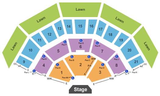 American Family Amphitheater Seating Chart With Seat Numbers