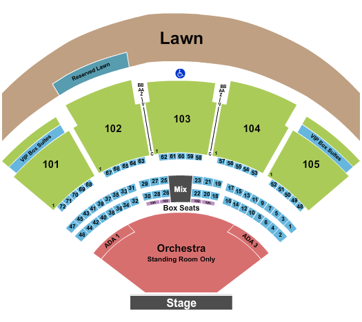 seating chart for Ameris Bank Amphitheatre - Endstage GA - RSV Lawn - eventticketscenter.com