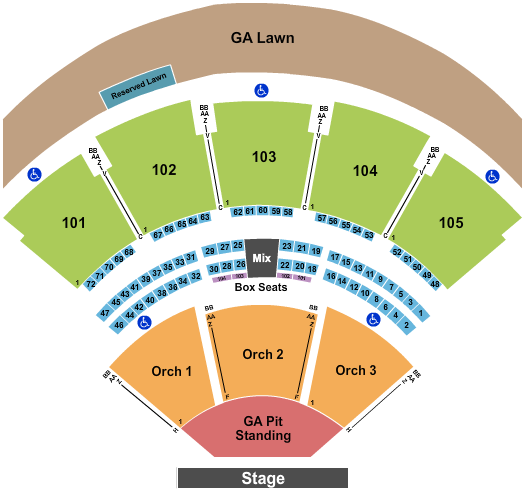 Ameris Bank Amphitheatre Endstage GA Pit Seating Chart
