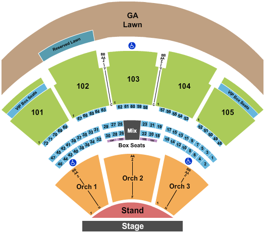 Ameris Bank Amphitheatre Endstage GA Pit - Rows H/F/H Start Seating Chart