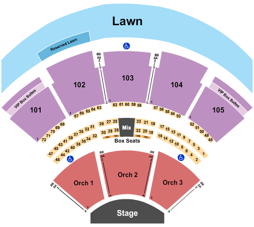 Ameris Bank Amphitheatre End Stage Seating Chart