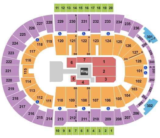 Amica Mutual Pavilion WWE Seating Chart