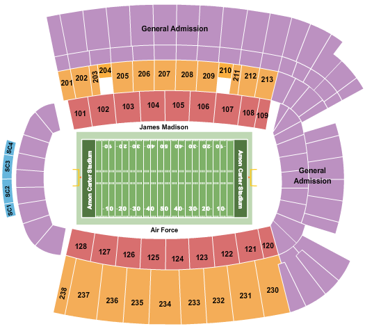 Amon Carter Stadium 2023 Armed Forces Bowl Seating Chart