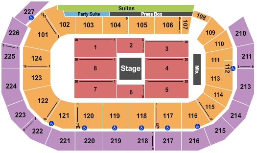 AMSOIL Arena At DECC Center Stage Seating Chart