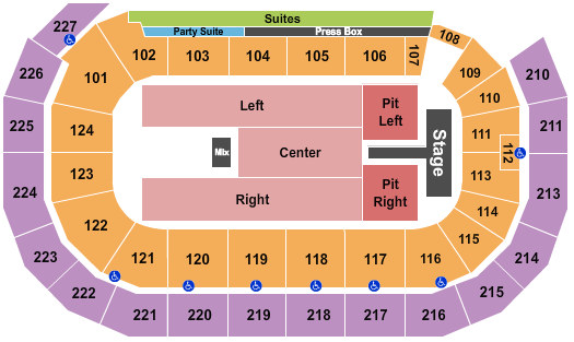AMSOIL Arena At DECC Endstage Split GA Pit Seating Chart