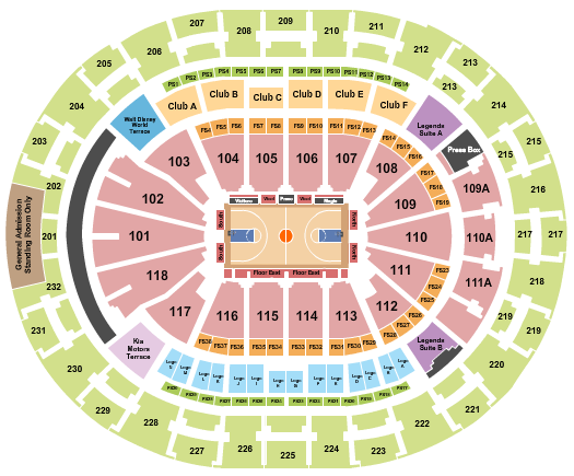 Kia Center Seating Chart Closeseats Com