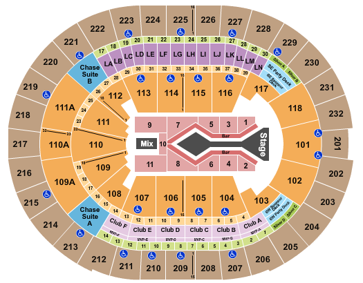seating chart for Amway Center - Blake Shelton - eventticketscenter.com