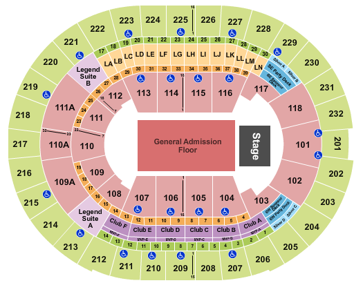 Kia Center Endstage GA Flr Seating Chart