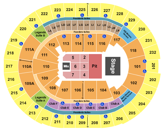 Kia Center Endstage Pit Seating Chart