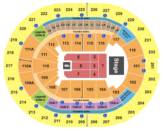 Kia Center Flr 1-7, 1 in front Seating Chart