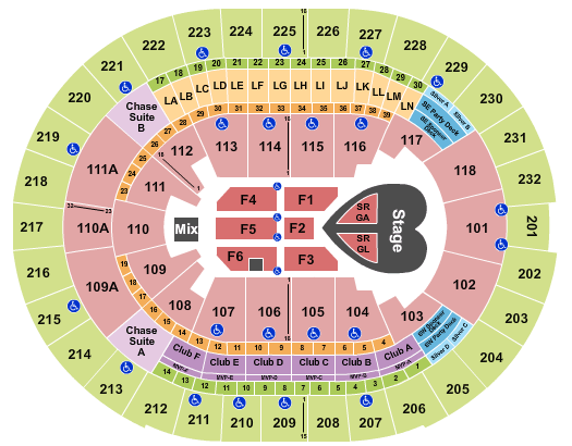 Kia Center Pink Seating Chart