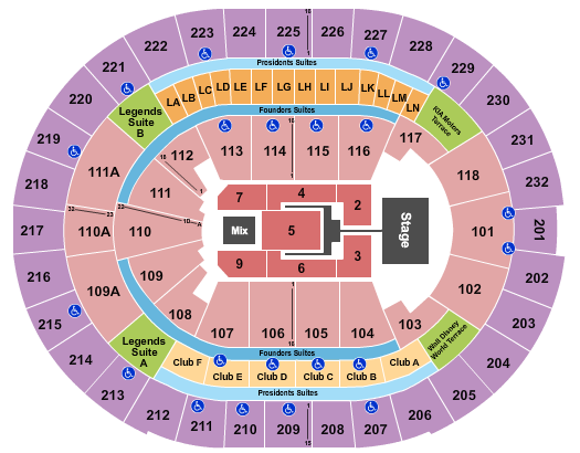 seating chart for Amway Center - TobyMac - eventticketscenter.com