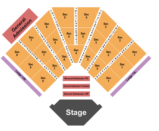 Anderson Music Hall Endstage VIP/Premium/Pit Seating Chart