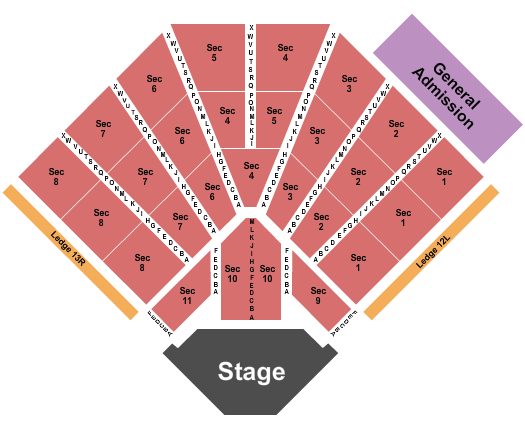 Anderson Music Hall Endstage w/ GA Seating Chart