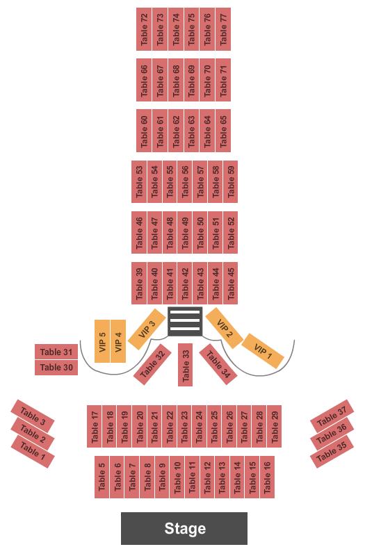 Andiamo Celebrity Showroom Standard Seating Chart