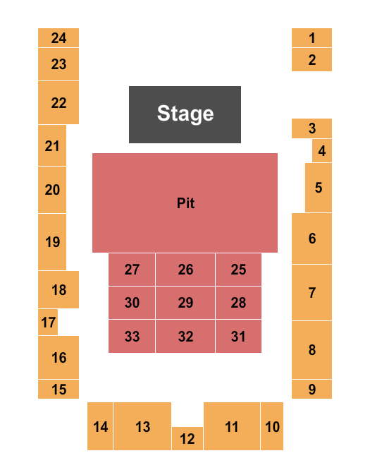 Andrew H. McCain Arena Endstage Pit GA Seating Chart