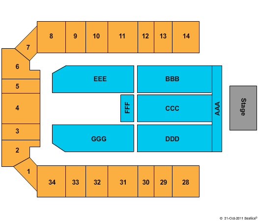 Androscoggin Bank Colisee End Stage Seating Chart