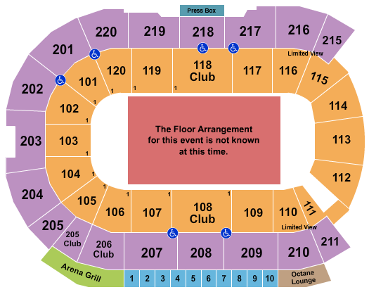 Angel of the Winds Arena Generic Floor Seating Chart