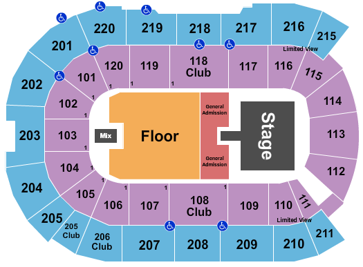 Angel of the Winds Arena Halfhouse GA/Rsvd Seating Chart