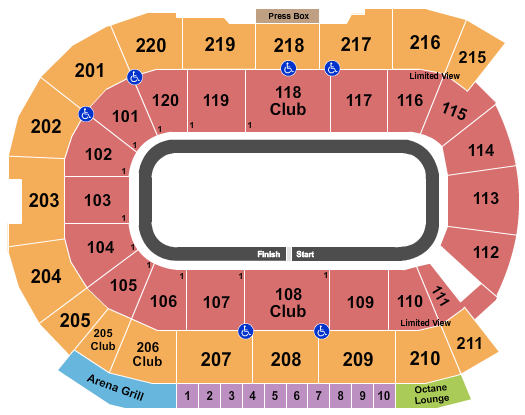 Angel of the Winds Arena Ice Racing Seating Chart