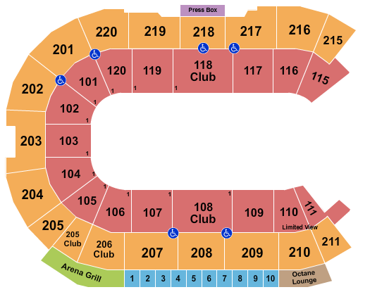 Angel of the Winds Arena PBR Seating Chart