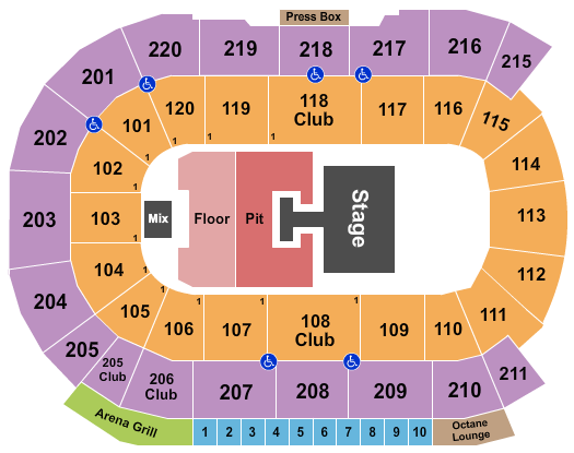 Angel of the Winds Arena Riley Green Seating Chart